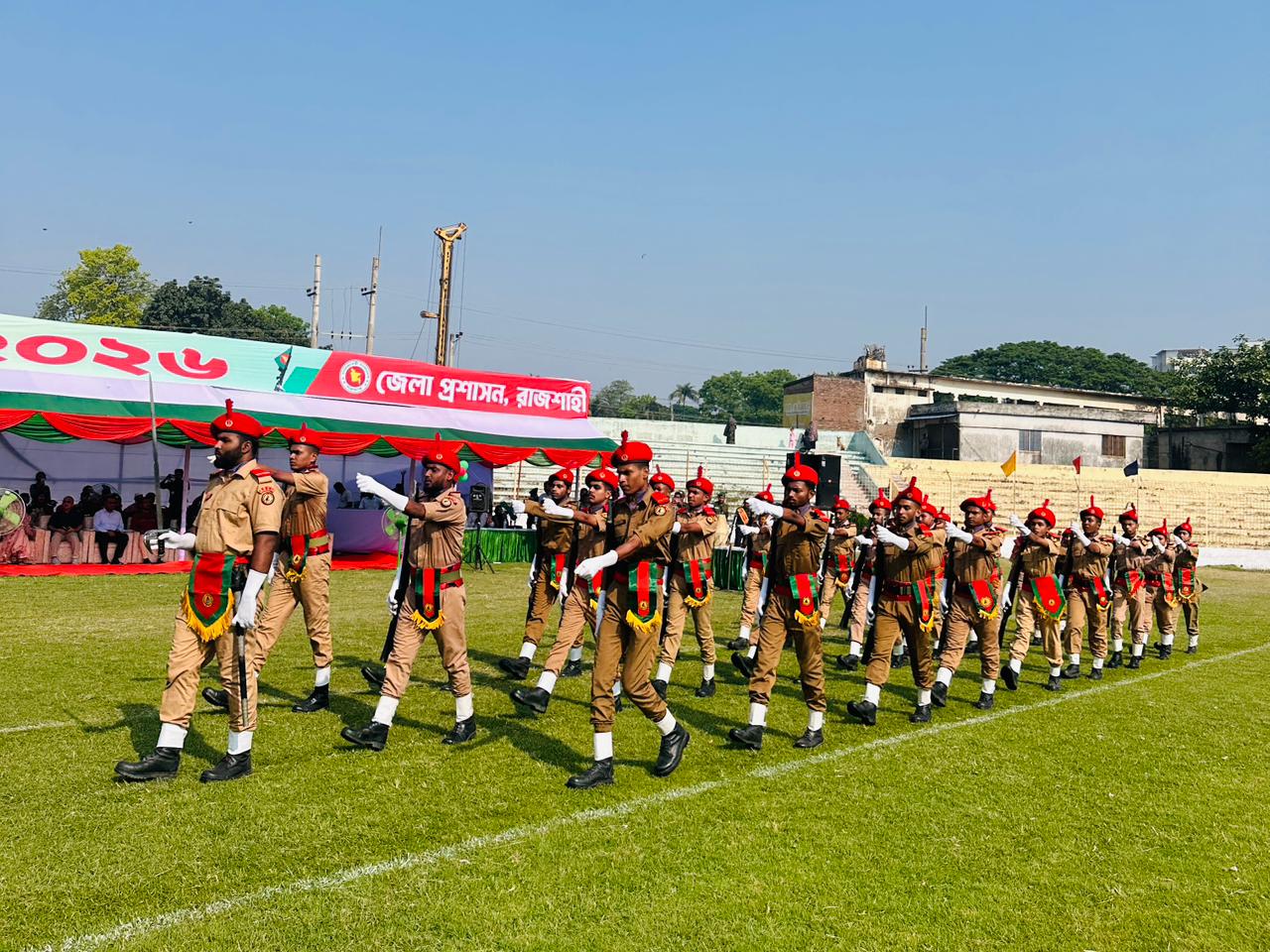 স্বাধীনতা দিবসে রাজশাহীতে প্যারেড অনুষ্ঠিত, ক্যাডেটদের দীপ্ত পদচারণা
