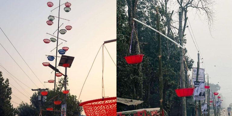 চাঁপাইনবাবগঞ্জ-১: নিষিদ্ধ প্লাস্টিকের প্রতীকে চলছে দাঁড়িপাল্লার প্রচারণা