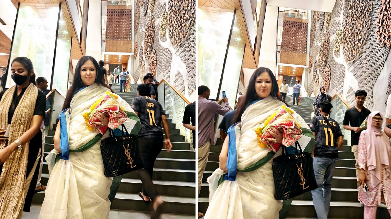 আড়ংয়ে ফ্রি ব্যাগ না পেয়ে ক্ষুব্ধ রুমিন ফারহানা, কাঁখে কাপড় নিয়ে শোরুম ত্যাগ